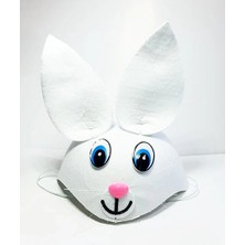 Luord-Store Beyaz Renk Kulaklı Tavşan Şapkası Hayvan Şapkası