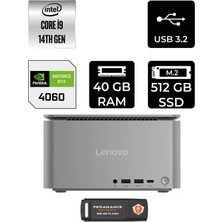 Lenovo Thinkcentre Neo Ultra i9 14900 RTX 4060 40GB RAM 512GB SSD FreeDOS 12W1001XTRP317 Mini PC + Per4 USB