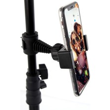 Cekar Store Ayarlanabilir Direk ve Başlık Uyumlu Çok Amaçlı Telefon Tutucu – 360° Dönebilir, Güçlü Sıkıştırma Klipsi, Video Kayıt – Araç Koltuk Başlığı ve Tripod Uyumlu | RT9X