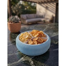 My Craft 3D MYCRAFT3D Renkli Modern Çerezlik - Dokulu Dekoratif Sunum Tabağı Yeni Ev Hediyesi Modern Cips ve Sosluk Seti