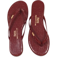 Tkees TK-2250 Klasik Parmak Arası Bordo Kadın Terlik