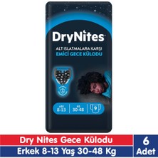 Huggies Drynites Erkek 8-13 Yaş Emici Gece Külodu 30-48 kg 9x6 54 Adet