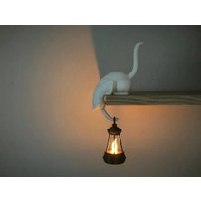 Mays 3D Studio 3D Baskı Kedi Figür Askı Anahtarlık Tutucu Dekoratif Kedi Raf Askısı