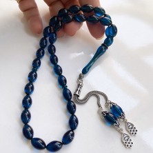 Simurg Jewellery Gümüş Koyu Mavi Renkli Erkek Tesbih