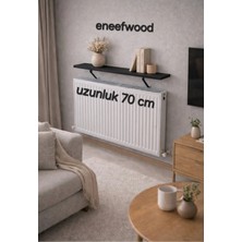 Feyza Design Petek Üstü Raf 70X15 Mat Siyah Metal Ayaklı Dresuar