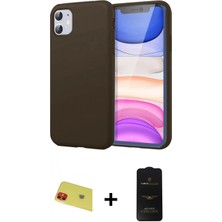Marsilyan™- iPhone 11 Kılıf Kozmos Yansıma Özel Seri - Siyah 6d Antistatik Mat Seramik Hayalet Nano Ekran Koruyucu + Kırmızı Rainbow Kamera Lens Koruma Cam