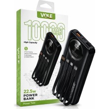 Hsc Bilişim Vole 10000MAH 22.5W Hızlı Şarjlı Dahili Kablolu Powerbank (Led Göstergeli)