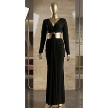 362 Fashion Butik Beli Toka Detaylı Elbise