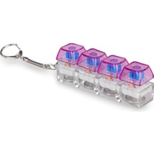 Can Oyuncak Işıklı Klavye-Click Sesli Stres Giderici Anahtarlık - Lila