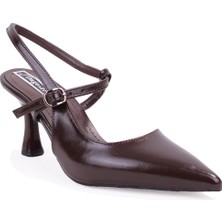 Dagoster DZA07-1296047 Kahve 8 cm Ince Topuklu Klasik Kadın Ayakkabı