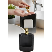 Omilife Oval Sıvı Sabunluk Sünger Hazneli Basmalı Mutfak Banyo Organizer Şık Tasarım
