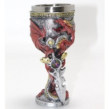 Luord-Store Ejderha Kılıç Temalı 3D Kabartmalı Çelik Kadeh Bardak ALK4373