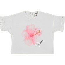 Civil Baby Summer Vibes Çiçek Baskılı 6-18 Ay Tişört - Ekru