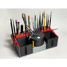 Mays 3D Studio 3D Baskı Çok Amaçlı Masaüstü Organizer – Airbrush & Fırça Standı – Boya ve Hobi Düzenleyici
