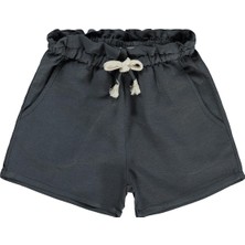 Civil Girls Beli Lastikli Cepli 2-5 Yaş Şort - Gri