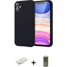 Marsilyan™- iPhone 11 Kılıf Kozmos Yansıma Özel Seri - Siyah Joko Magic 5d Hayalet Cam + Sarı Renkli Kamera Lens Koruma Cam