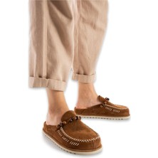 Lemoors WRUM104 Rumi Deri Günlük Önü Kapali Kahverengi Kadın Terlik