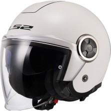 Ls2 Classy Güneş Vizörlü Açık Kask (Beyaz)