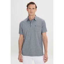Altınyıldız Classics Erkek Mavi Comfort Fit Rahat Kesim Polo Yaka Pamuklu Kısa Kollu Tişört