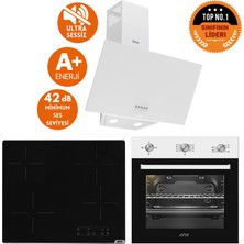 Afm Tech ve Ferre Markalı / Mona Elektrikli Vitro. Sessiz Ankastre Set (D087-SA + V6-04 + FM7301)