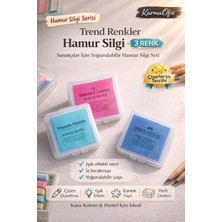 Karmaofis Hamur Silgi 3’lü Set – Yoğurulabilir Silgi, Kara Kalem&pastel Için Profesyonel Silgi (Trend Renkler)