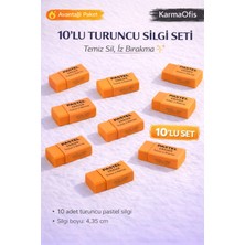 Karmaofis 10'lu Turuncu Pastel Silgi Seti | Tozsuz Iz Bırakmayan Yumuşak Silgi | Okul Ofis Çizim