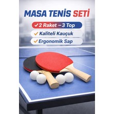 SameMerv Masa Tenisi Seti 2 Raket 3 Top - Ping Pong Raket Seti