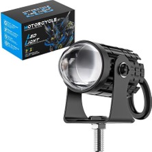 Astraled Beyaz / Sarı Renkli Universal Motosiklet Sis Farı Mini Spot Lens LED Far Modlu
