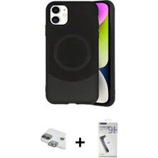 Marsilyan™- iPhone 11 Kılıf Ufuk Serisi - Şeffaf Uv Polymer Nano Ekran Koruyucu + Yeşil Pers Alüminyum Kamera Lens