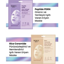 Dermal Pirinç ve Peptid Glow Nemlendirici Onarıcı Eriyen Maske Seti Kore Maske Seti 34 Gr.