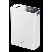 Nemere Newface PW501 20.000 Mah Dijital Göstergeli 2 Adet 45W Type-C ve 22.5W USB Çıkışlı Şarj Pd Hızlı Şarj Powerbank - Beyaz