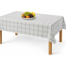 Mandaş Tekstil Kesme Masa Örtüsü Muşamba-Kareli Gri - 100X140