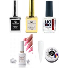 Fontenay Kalıcı Oje Set 2( Top+ Base Coat 15ML +Primer 12ML) +Blooming Jel 15ML + Hamur Jeli 15ML Milky White