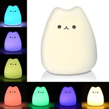 Linalp Little Cat Silicone Light Şarjlı Kedi Gece Lambası Rgb Dokunmatik Çocuk Odası Masa Lambası 974514451S21 Masa ve Gece Lambası