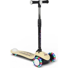 Pozart Pro Işıklı ve Katlanabilir LED Işıklı 3 Tekerlekli Çocuk Scooter 50KĞ Kapasite 3+Yaş