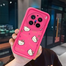 Ucuc Vivo X200 Pro Uyumlu Pembe Kırmızı Silikon Kılıf Darbeye Dayanıklı Kamera Koruma