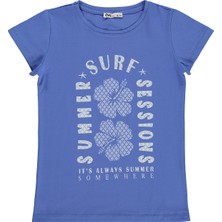 Civil Girls Summer Surf Sessions Baskılı 10-13 Yaş Tişört  - Mavi