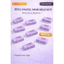 Karmaofis 10'lu Mor Pastel Silgi Seti | Tozsuz Iz Bırakmayan Yumuşak Silgi | Okul Ofis Çizim