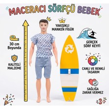 Shoplandu Kız Erkek Çocuk Oyuncak Sörf Yapan Bebek Erkek Manken Bebek Sörf Tahtalı