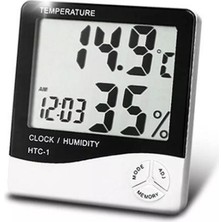 Htc-1 Saat Termometre Isı Nem Ölçer -10/+50°  (Kablosuz)