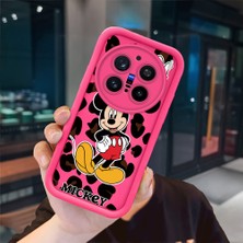 Ucuc Vivo X200 Pro Uyumlu Pembe Kırmızı Silikon Kılıf Darbeye Dayanıklı Kamera Koruma