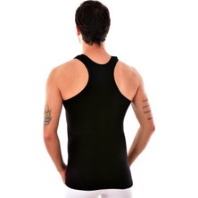 Tutku 6  0118 Adet Siyah Erkek Spor Atlet Nefes Alabilir Özellikte %100 Pamuklu Rahat Kesim