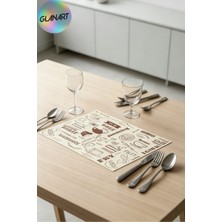 Glanart 30 Adet 28X41 cm Ebatlarında Masa Üstü Kraft Amerikan Servis Kağıdı Simmer Desen