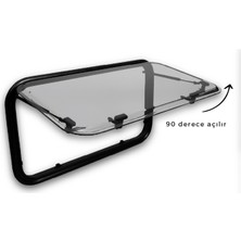 Babarvy Cam Amortisörlü Karavan Pencere & Cam 90X45 Cm- 90° Açılır
