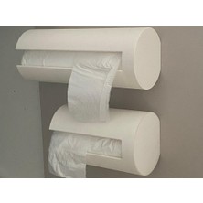 Print Zone 2'li Set Pratik Rulo Çöp Torbası Tutucu ve Düzenleyici - Çift Taraflı Bantlı( Büyük ve Küçük Boy Uyumlu)