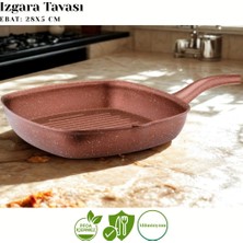 Katre 28 cm Granit Izgara Tavası - Koyu Bakır