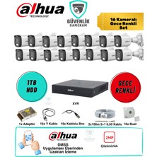 Dahua 16 Kameralı Gece Renkli Güvenlik Seti 2mp 1tb HDD 16 Kanal Xvr Ahd Kamera Sistemi