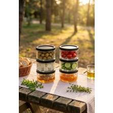 Zuri Design 6’lı Cam Saklama Kabı Siyah Kapaklı Şeffaf Kavanoz Seti 425 cc