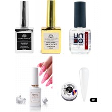 Fontenay Kalıcı Oje Set 2 ( Top + Base Coat 15ML+ Primer 12ML) + Blooming Jel 15ML + Hamur Jeli 15ML Clear