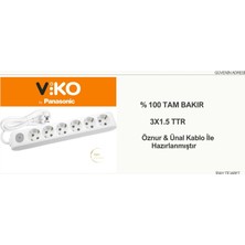 Viko Multi-Let 6'lı Anahtarlı 10 Metre Topraklı Çocuk Korumalı Kablolu Grup Priz